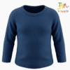 Remera manga larga con botoncito en el cuello color azul / jaspeado