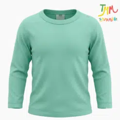 Remera manga larga con botoncito en el cuello color verde agua