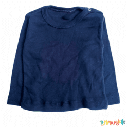 Remera manga larga con botoncito en el cuello color azul / jaspeado - Imagen 2