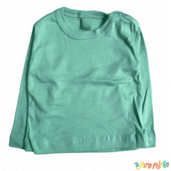 Remera manga larga con botoncito en el cuello color verde agua - Imagen 2