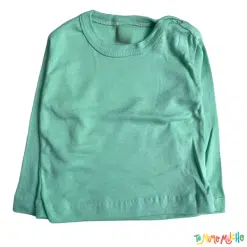 Remera manga larga con botoncito en el cuello color verde agua