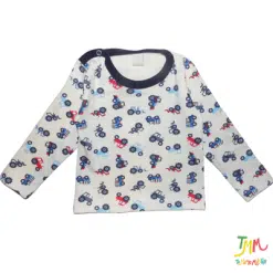 Remera manga larga con botoncito en el cuello autitos