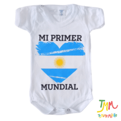 Body mi primer mundial corazon fondo blanco PROMO POR FALLA SIN CAMBIO