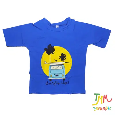 Remera con proteccion uv50 surf hawaii azul PROMO POR FALLA SIN CAMBIO