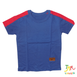 Remera combinada azul y rojo