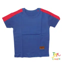 Remera combinada azul y rojo