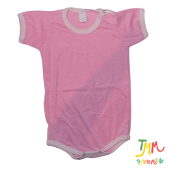 Body manga corta rosa