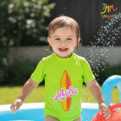 Remera con proteccion uv50 aloha verde PROMO POR FALLA SIN CAMBIO