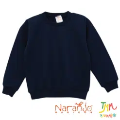 Buzo con puño cuello redondo azul marino NARANJO