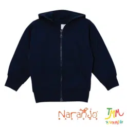 Campera con capucha azul marino NARANJO