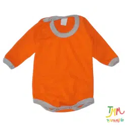 Body manga larga naranja con gris