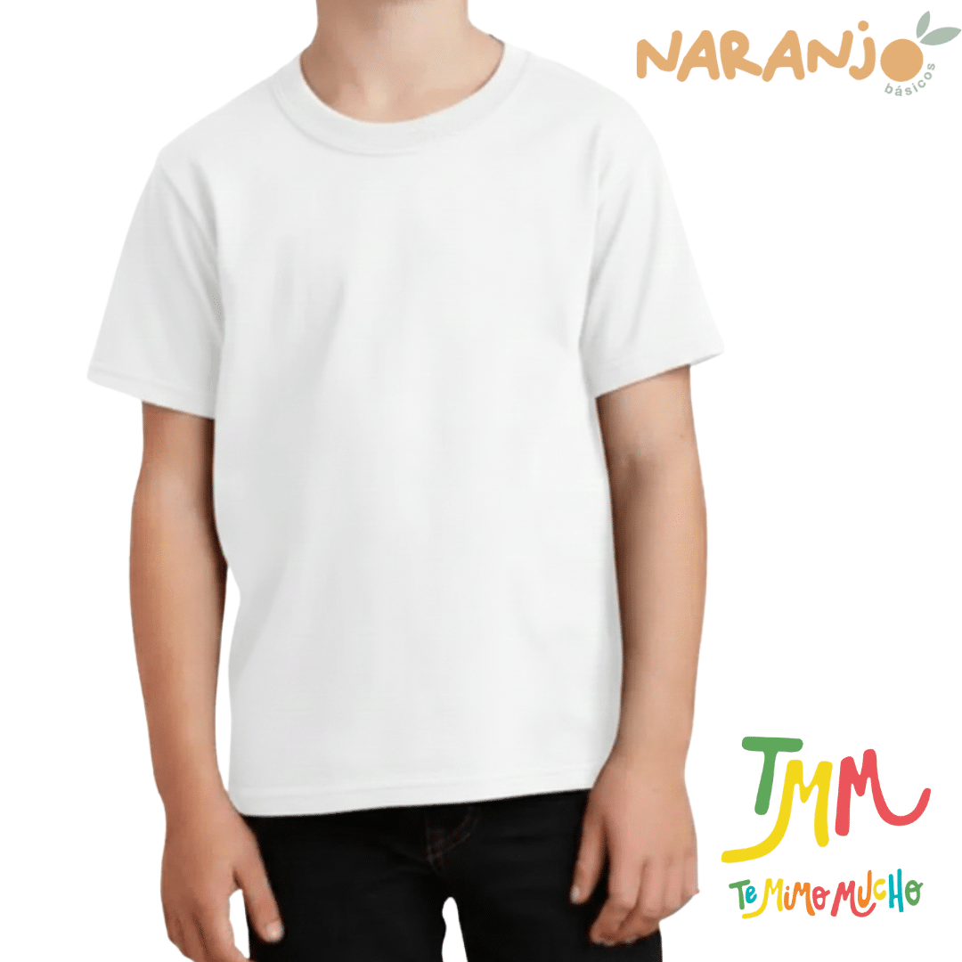 Remera algodon manga corta NARANJO