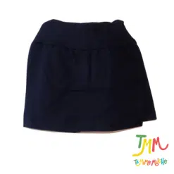 Short pollera azul algodón