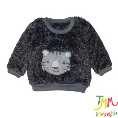 conjunto de peluche bordado gris - Image 2