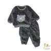 conjunto de peluche bordado gris