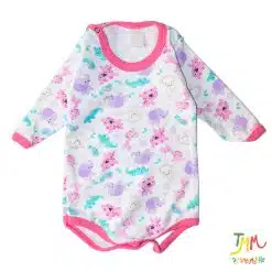 Body manga larga animalitos rosa