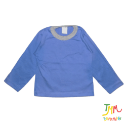 Remera manga larga celeste claro/ oscuro con gris