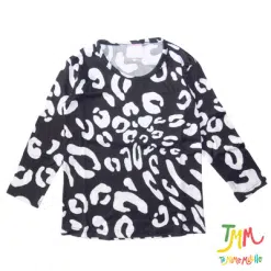 Remera manga animal negro y blanco modal soft