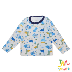 Remera manga larga dinos azul