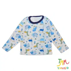 Remera manga larga dinos azul