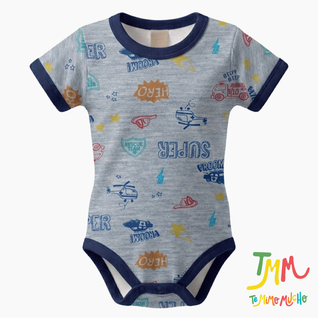 Body manga corta Hero Gris