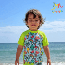 Remera con proteccion uv50 playa verde PROMO POR FALLA