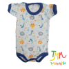 Body manga corta animalitos azul