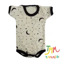 Body manga corta espacio blanco y negro