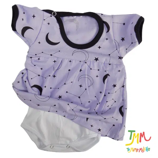 Body manga corta VESTIDO lunas violeta - Image 2
