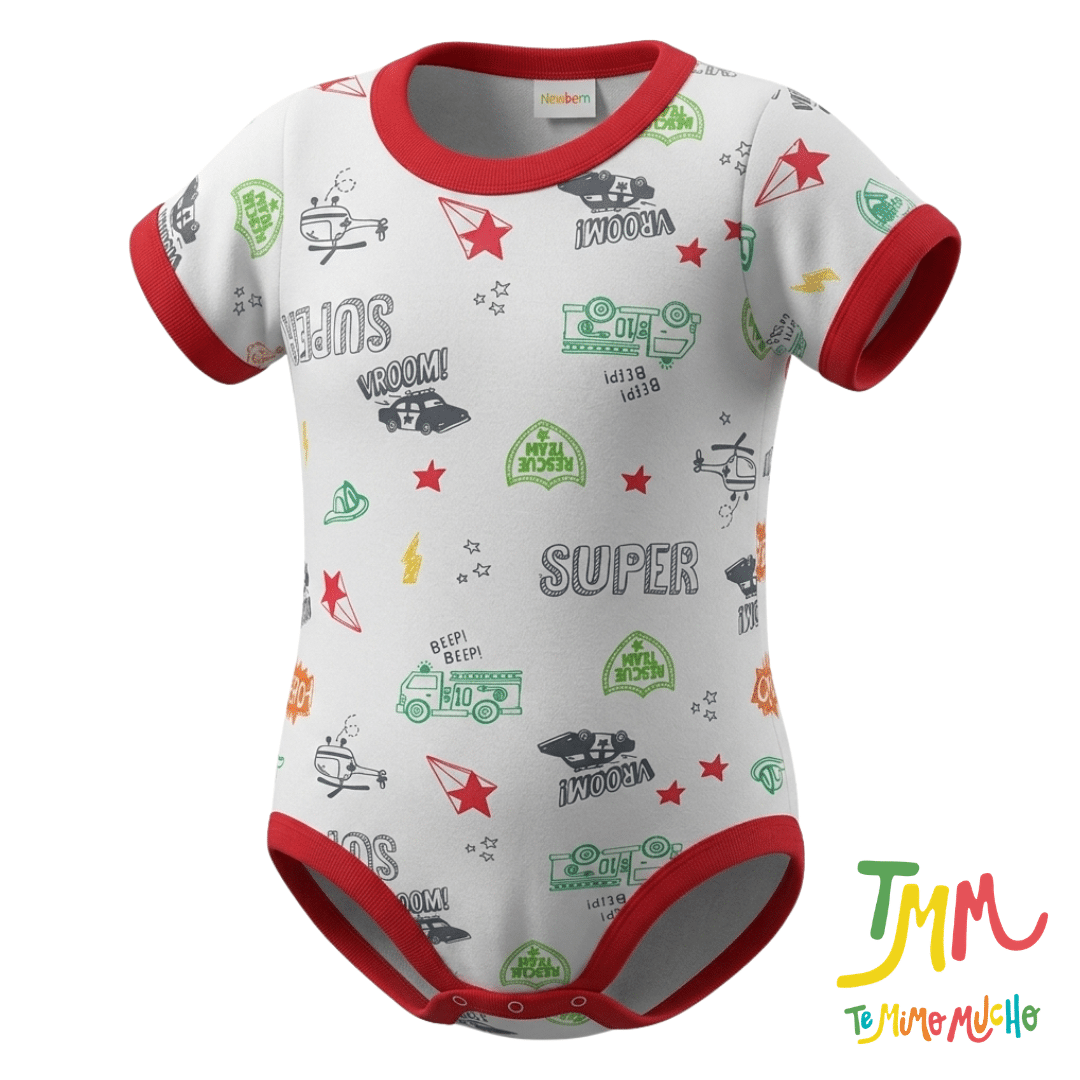 Body manga corta Hero rojo