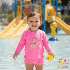 Conjunto malla proteccion uv Flamenco NARANJO ROSA