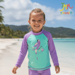 Remera UV 50+ NARANJO NENA tucan verde