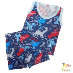 Conjunto musculosa dino azul