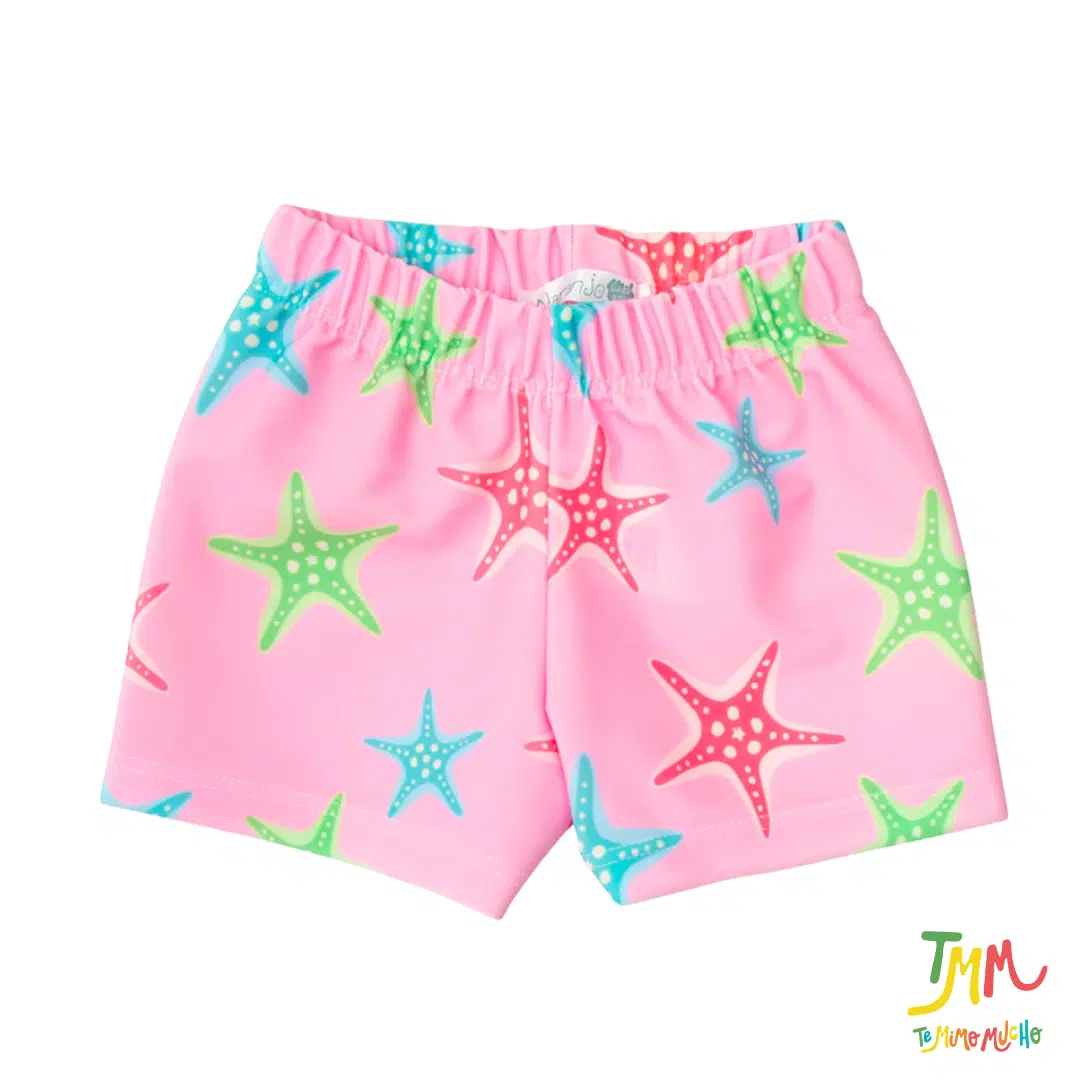 Conjunto malla proteccion uv estrellas NARANJO rosa - Image 3