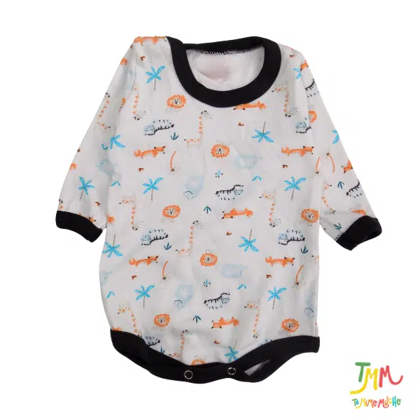 Body manga larga Animalitos cuello Negro