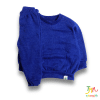 Conjunto de buzo y babucha lanilla azul