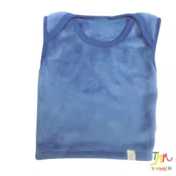 Chaleco Azul cuello americano polar Naranjo