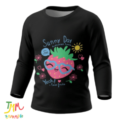 Remera manga larga Frutilla Negro