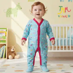 Enterito Dormilon Largo Gatitos Celeste