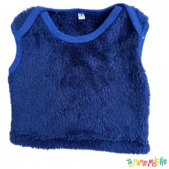 Chaleco cuello americano peluche azul