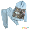 Conjunto de campera Polar Dino Celeste