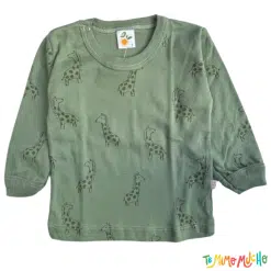 Remera manga larga NARANJO jirafa verde