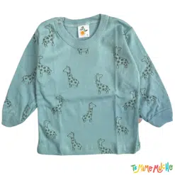 Remera manga larga NARANJO jirafa CELESTE