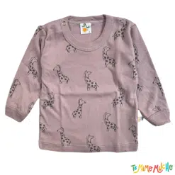 Remera manga larga NARANJO jirafa violeta