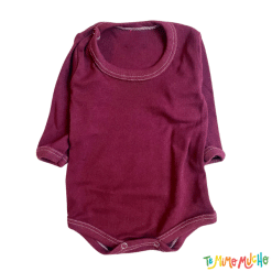 Body manga larga  liso Bordo