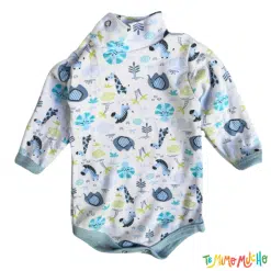 Body manga larga 1/2 polera Selva Celeste