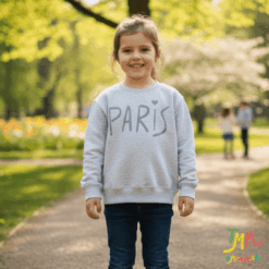 Buzo Naranjo Paris Nena Gris