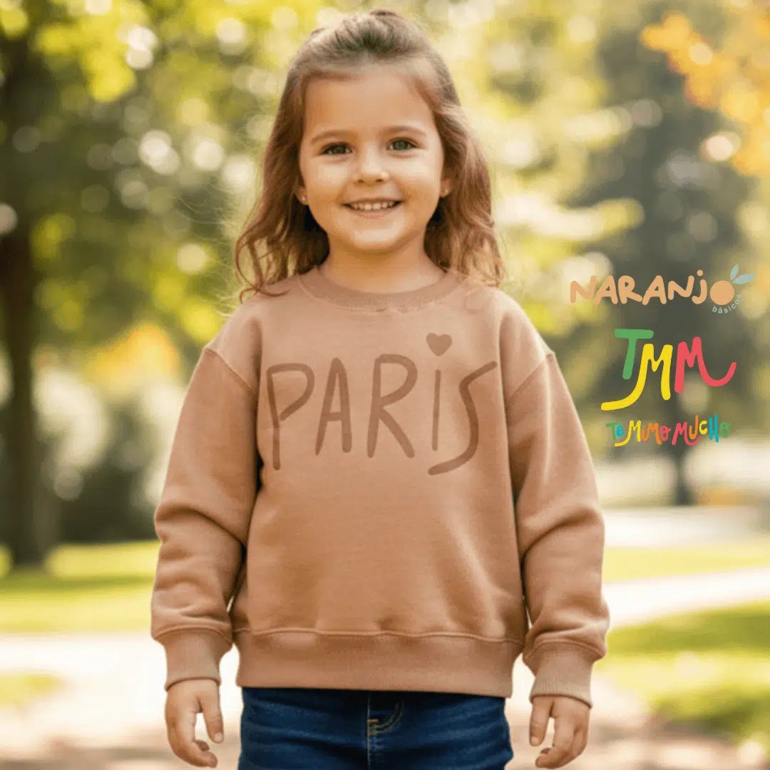 Buzo Naranjo Paris Nena Marron