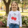 Remera Cherry Blanco Niña