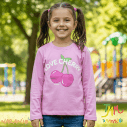 Remera Cherry Rosa Niña